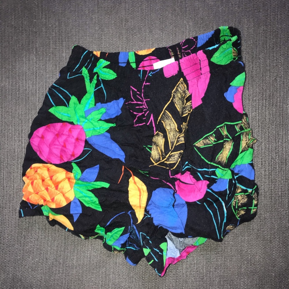 Vintage 80s Fabric Shorts (size: small)